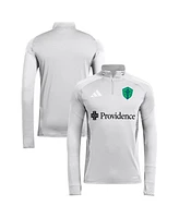 Adidas Men's Silver Seattle Sounders Fc 2025 Quarter-Zip Long Sleeve Training Top