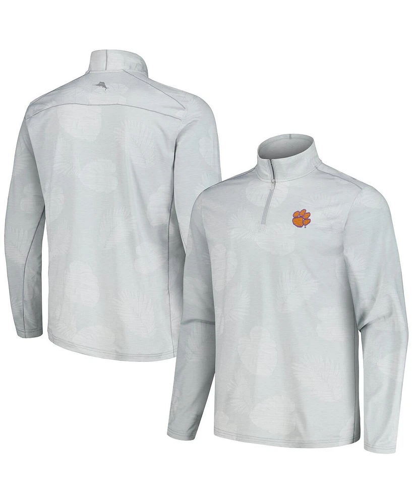 Tommy Bahama Men's Gray Clemson Tigers Delray Frond Island Zone Half-Zip Jacket