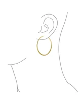 Bling Jewelry Timeless Minimalist Endless Continuous Lightweight Simple Thin 3MM Tube Hoop Earrings Yellow Gold Plated Brasss Finish 2 Inch Diameter