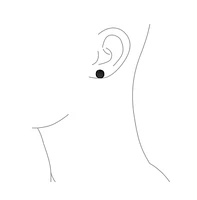 Bling Jewelry Black Bar Bell 10MM Round Illusion Faux Ear Plug Earring Black Titanium Over Surgical Steel 16G Screw back