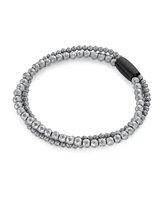 Bling Jewelry Stacked Fashion Metallic Grey Faceted Multi Strand Hematite Bead Bracelet Energy Therapy Bracelet Stress Anxiety Bracelet