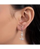 Bling Jewelry Tropical Beach Vacation Honeymoon Simple Nautical Boat Rope Anchor Lever Back Dangle Earrings .925 Sterling Silver