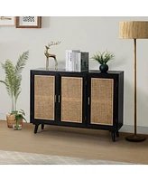 Mid-century Modern Pidcock Contemporary Door Accent Cabinet with Rattan
