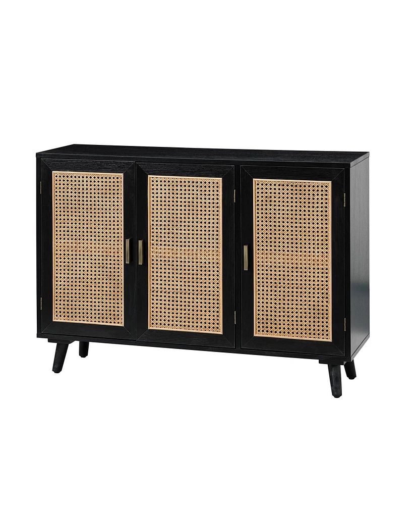 Mid-century Modern Pidcock Contemporary Door Accent Cabinet with Rattan