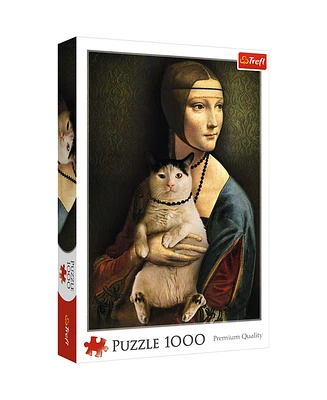Trefl Red 1000 Piece Puzzle - Lady with a cat