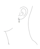 Bling Jewelry Imitation White Pearl Drop Cz Hoop Earring Silver Plated