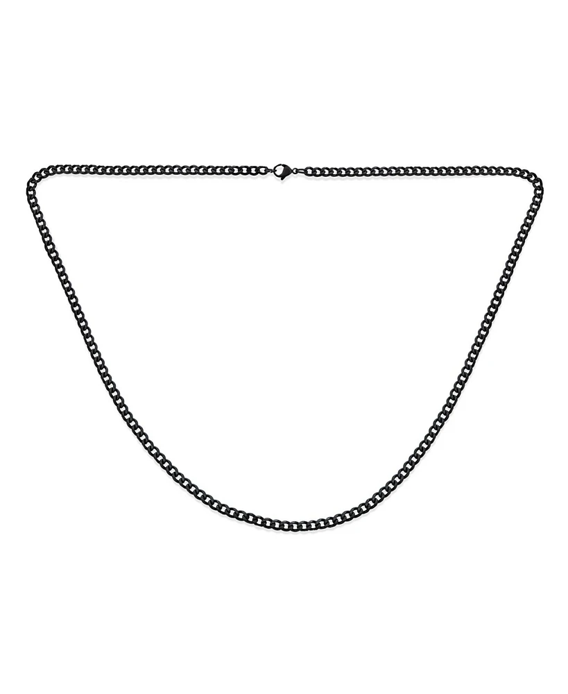 Bling Jewelry Heavy Duty Biker Solid Curb Link Chain Necklace Gold Tone Stainless Steel 4MM