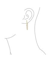 Bling Jewelry Minimalist Modern Geometric Bar Dangle Chain Cartilage Ear Stud Earrings .925 Sterling Silver