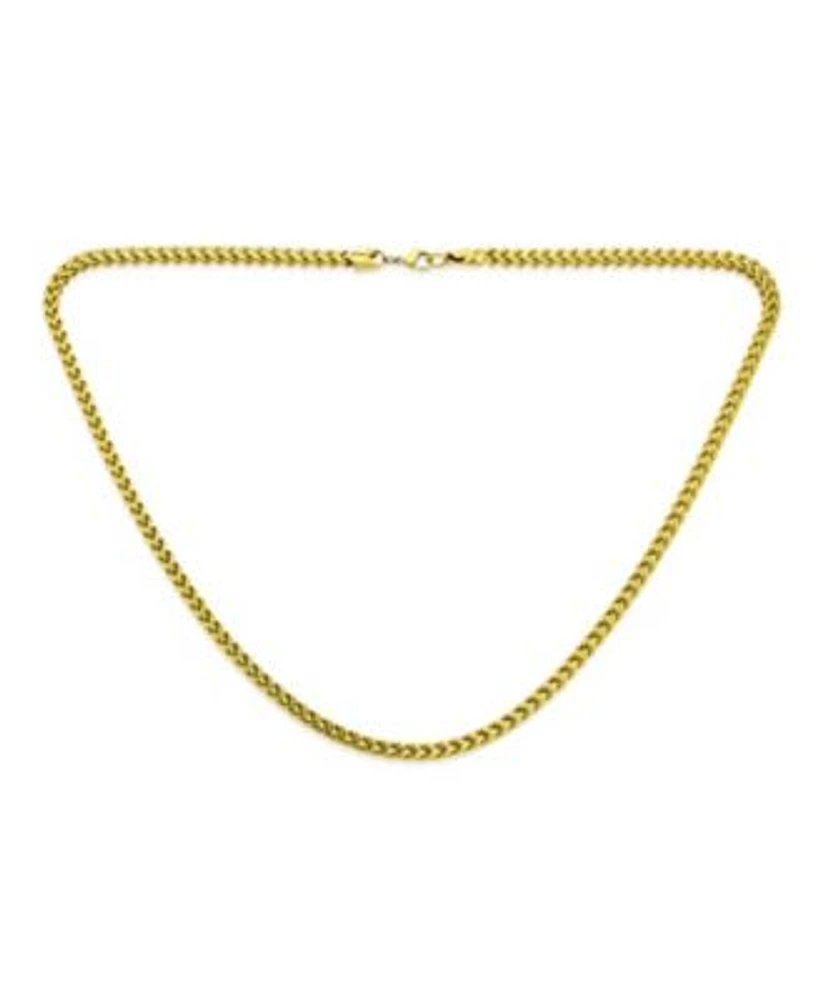 Bling Jewelry Stylish Durable 14k Gold Plated Silver Tone Black Stainless Steel Heavy Duty Biker Jewelry Necklace Solid 5mm Curb Wheat Link Foxtail Chain In 20 24 30 Inch Lengths