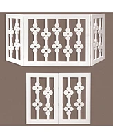 Etna Products Wooden Pet Gate: White Floral
