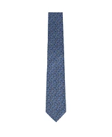 Trafalgar Men's Benito's Blue Basketweave Patterned Silk Novelty Necktie