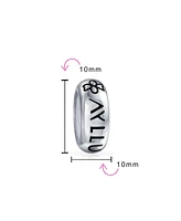 Bling Jewelry European Bracelet .925 Silver Amulet Talisman Inspirational Symbol Love Luck Unity Rubber Center Spacer Bead Charm