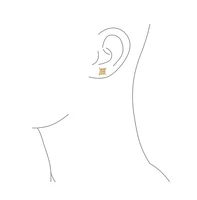 Bling Jewelry Square Shaped Cubic Zirconia Micro Pave Cz Kite Stud Earrings Gold Plated .925 Sterling Silver