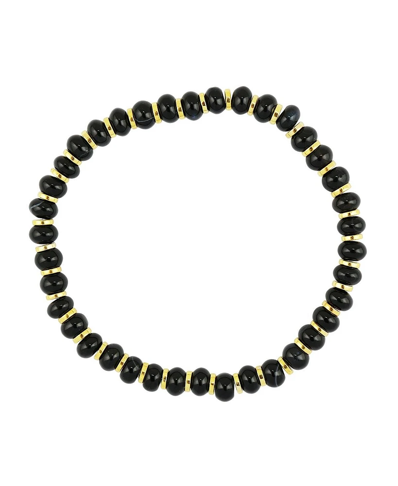 Genuine Stone Beaded Stretch Bracelet