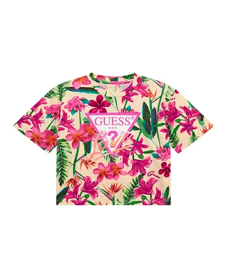 Guess Big Girls Short Sleeve All Over Print T-Shirt