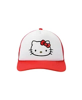 Hello Kitty Character Face Red & White Trucker Hat