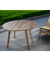 Solid Wood Rounded Outdoor Dining Table – Stylish Patio Table for Garden & Deck