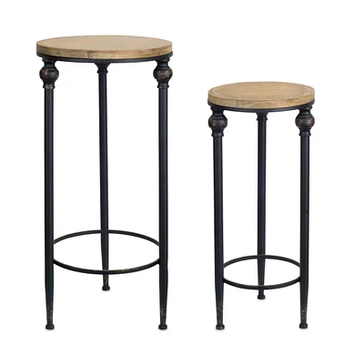 Set of 2 Round Side Tables – Perfect for Living Room or Bedroom