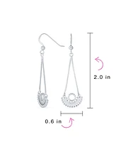 Bling Jewelry Boho Tribal Dangle Earrings Curved Half Moon Teardrop Sterling Silver Hooks