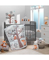 Bedtime Originals Baby Woodland Friends Fox/Owl/Raccoon Fitted Crib Sheet - White