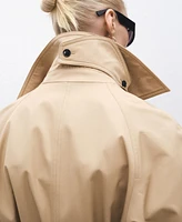 Mango Women's Long Oversized Cotton Trench Coat