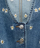 Mango Women's Embroidered Floral Crop Vest
