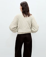 Mango Women's Floral Embroidered Padded Jacket
