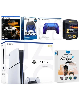 Sony Playstation 5 Slim Disc with Call of Duty Black Ops 6, Extra Volcanic Red Controller, Gamer Starter Pack and MightySkins Voucher + 2 Year Cps Ext