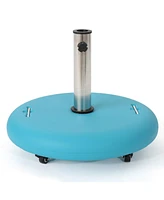 Teal Concrete Umbrella Base - Patio Table or Standalone