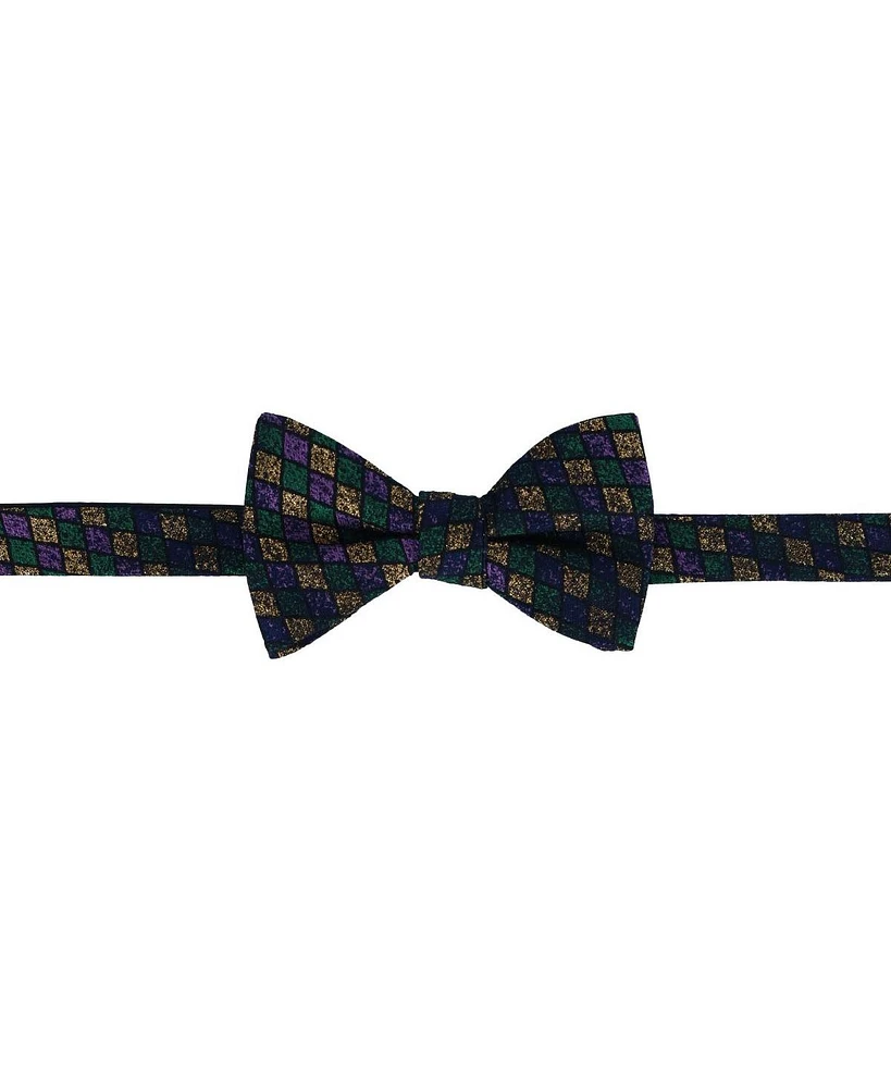Trafalgar Men's Carnival Diamond Multi-Colored Novelty Silk Bow Tie