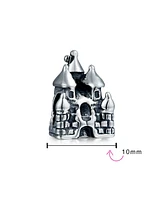 Bling Jewelry Fairytale Fairy Princess Castle Charm Bead Oxidized .925 Sterling Silver