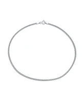 Bling Jewelry Simple Strong Plain Cuban Curb Chain Anklet Ankle Bracelet .925 Sterling Silver