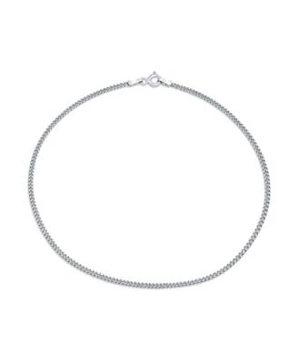 Bling Jewelry Simple Strong Plain Cuban Curb Chain Anklet Ankle Bracelet .925 Sterling Silver