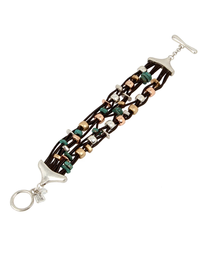 Robert Lee Morris Soho Patina Multi Row Toggle Bracelet