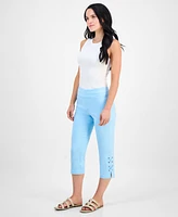 Jm Collection Petite Side-Lace-Up Capri Pants
