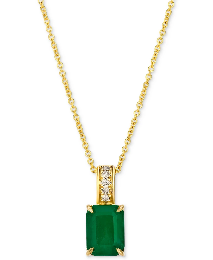 Le Vian Costa Smeralda Emerald (1-1/5 ct. t.w.) & Nude Diamond Accent 20" Pendant Necklace in 14k Yellow Gold