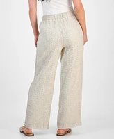 Jm Collection Petite Crinkle Sequin Pull-On Pants, Exclusively at Macy's