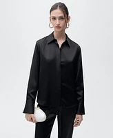 Mango Women's Regular-Fit Satin Shirt