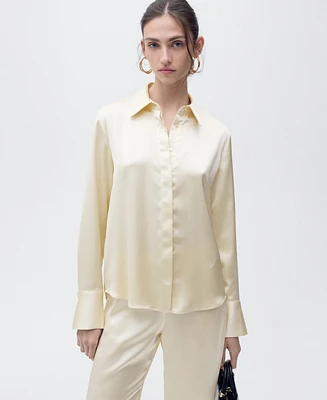 Mango Women's Regular-Fit Satin Shirt