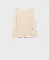Mango Women's Open-Knit Boat Neck Sweater