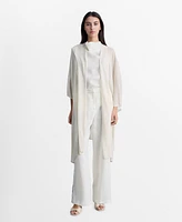 Mango Women's Fine Knit Long Cardigan Sweater