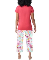 Hue Women's Printed Short-Sleeve Capri Pajama Set