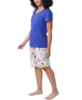 Hue Women's Solid Short-Sleeve V-Neck Pajama T-Shirt