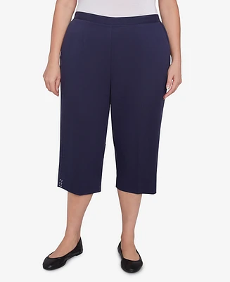 Alfred Dunner Plus Land of The Free Star-Studded Capri Pants