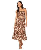 Roxy Juniors' Malia Cotton Printed Tiered Midi Skirt