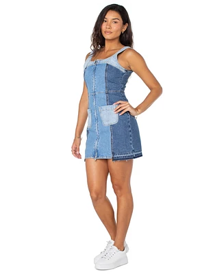 Roxy Juniors' Sami Patchwork Denim Sleeveless Dress