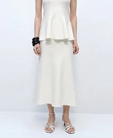 Mango Women's Flared Knitted Skirt
