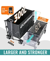EchoSmile Collapsible Foldable Extended Height Wagon with 500lbs Weight Capacity,Folding Utility Garden Cart Big All-Terrain Beach Wheels,for Cam