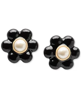kate spade new york Gold-Tone Petal Puff Floral Stud Earrings