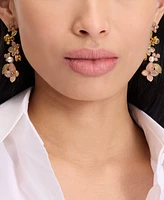 kate spade new york Gold-Tone Pastel Petals Linear Earrings